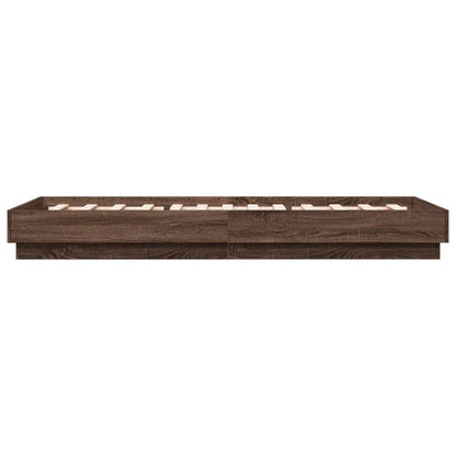 Cadre de lit sans matelas chêne marron 90x200cm bois ingénierie