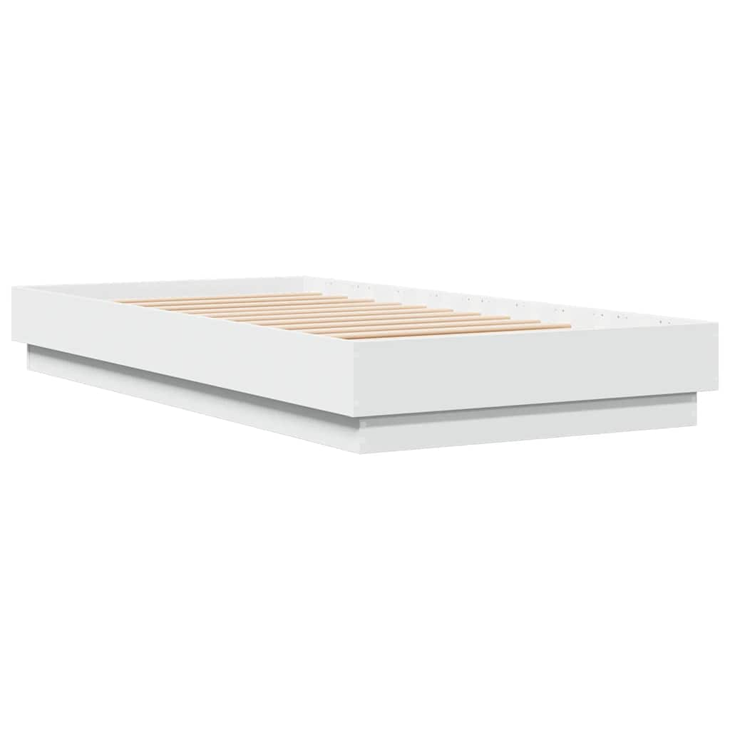 Cadre de lit sans matelas blanc 90x190 cm bois d'ingénierie