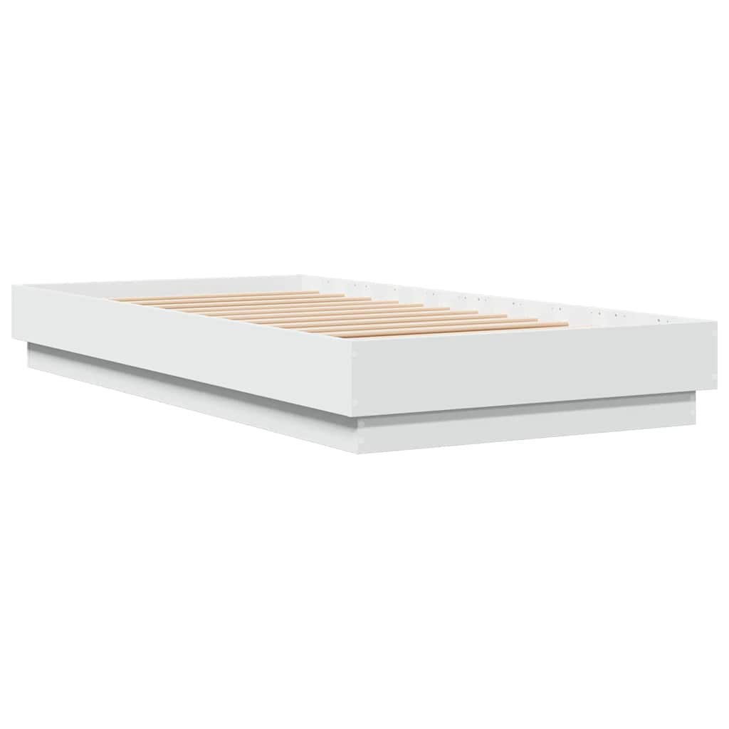 Cadre de lit sans matelas blanc 90x190 cm bois d'ingénierie