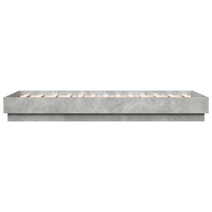 Cadre de lit sans matelas gris béton 90x190 cm