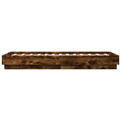 Cadre de lit sans matelas chêne fumé 90x190cm bois d'ingénierie