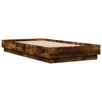 Cadre de lit sans matelas chêne fumé 90x190cm bois d'ingénierie