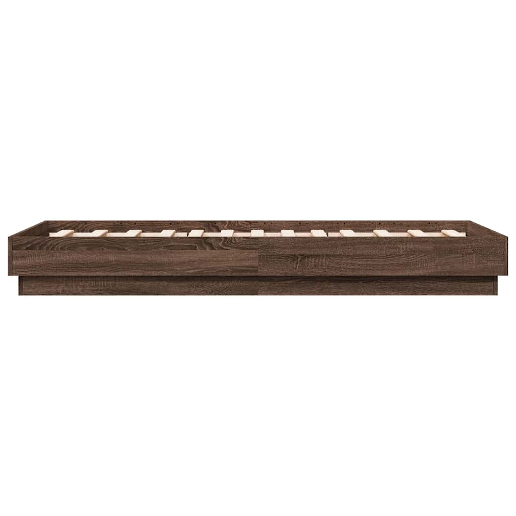 Cadre de lit sans matelas chêne marron 90x190cm bois ingénierie