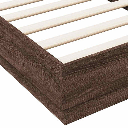 Cadre de lit sans matelas chêne marron 90x190cm bois ingénierie