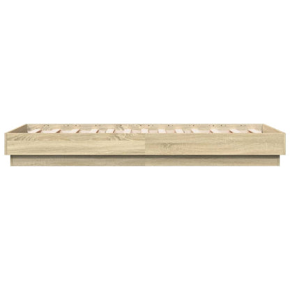 Cadre de lit sans matelas chêne sonoma 75x190 cm