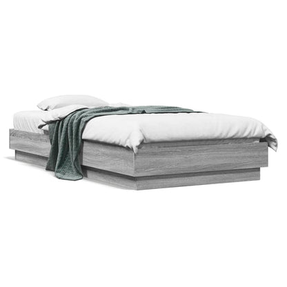 Cadre de lit sans matelas sonoma gris 75x190 cm