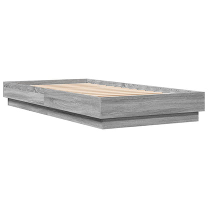 Cadre de lit sans matelas sonoma gris 75x190 cm