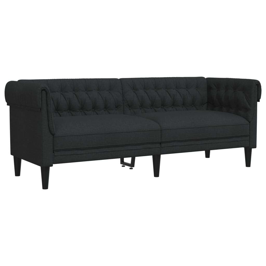 Ensemble de canapés 3 pcs noir tissu