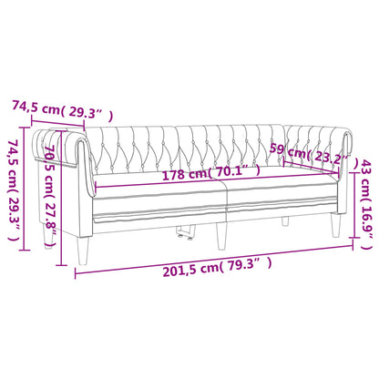 Ensemble de canapés 3 pcs noir tissu