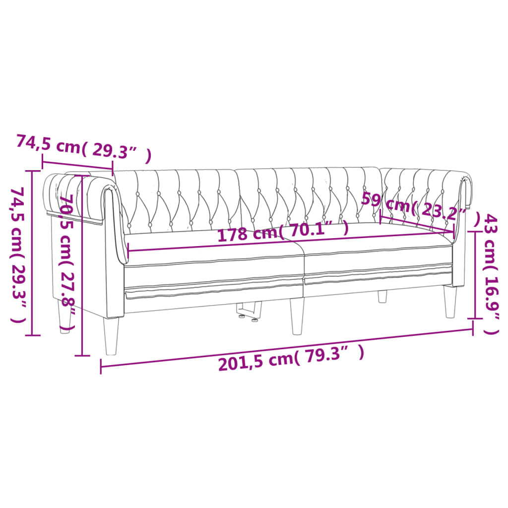 Ensemble de canapés 3 pcs marron tissu