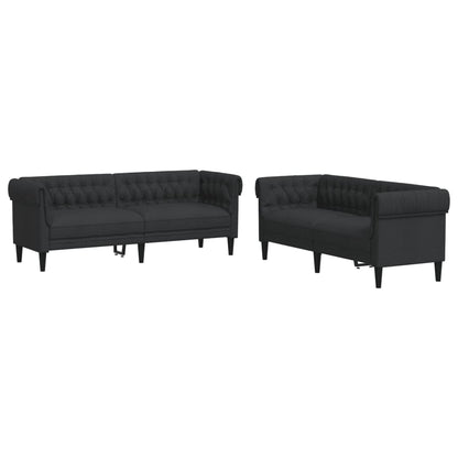 Ensemble de canapés 2 pcs noir tissu