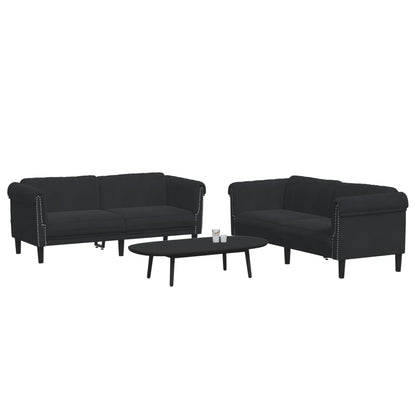 Ensemble de canapés 2 pcs noir velours