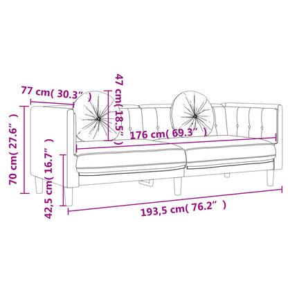 Ensemble de canapés 3 pcs avec coussins gris foncé velours