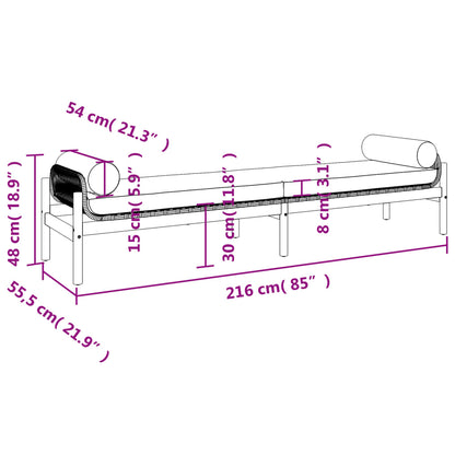 Banc de jardin avec coussin gris résine tressée acacia