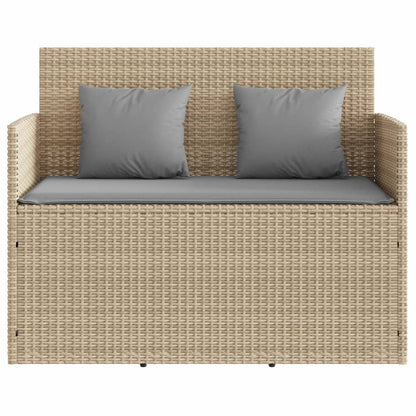 Banc de jardin avec coussins beige résine tressée