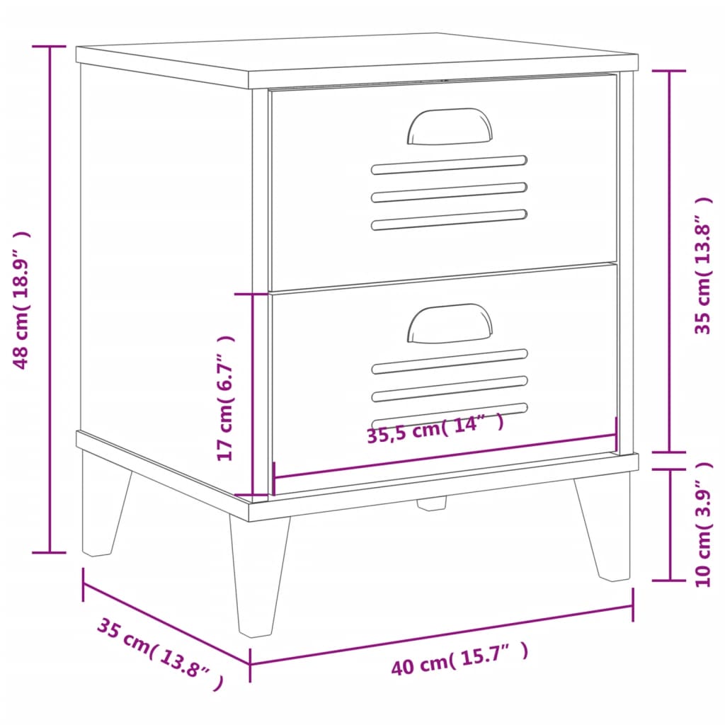 Table de chevet VIKEN blanc bois d'ingénierie