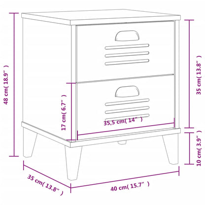 Table de chevet VIKEN gris anthracite bois d'ingénierie