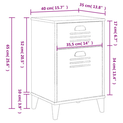 Table de chevet VIKEN gris anthracite bois d'ingénierie