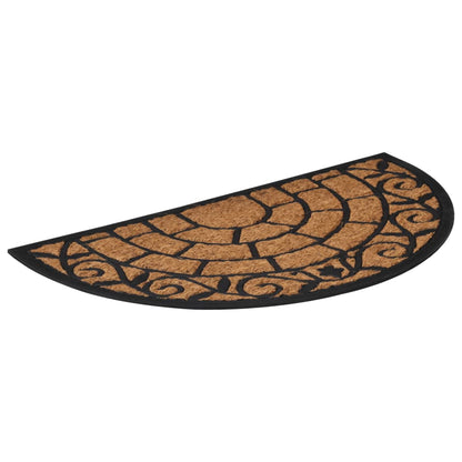 Tapis de porte demi-rond 45x75 cm caoutchouc et fibre de coco