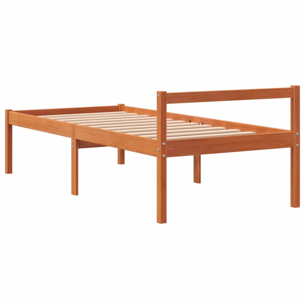 Lit pour personne âgée sans matelas 75x190 cm bois pin massif