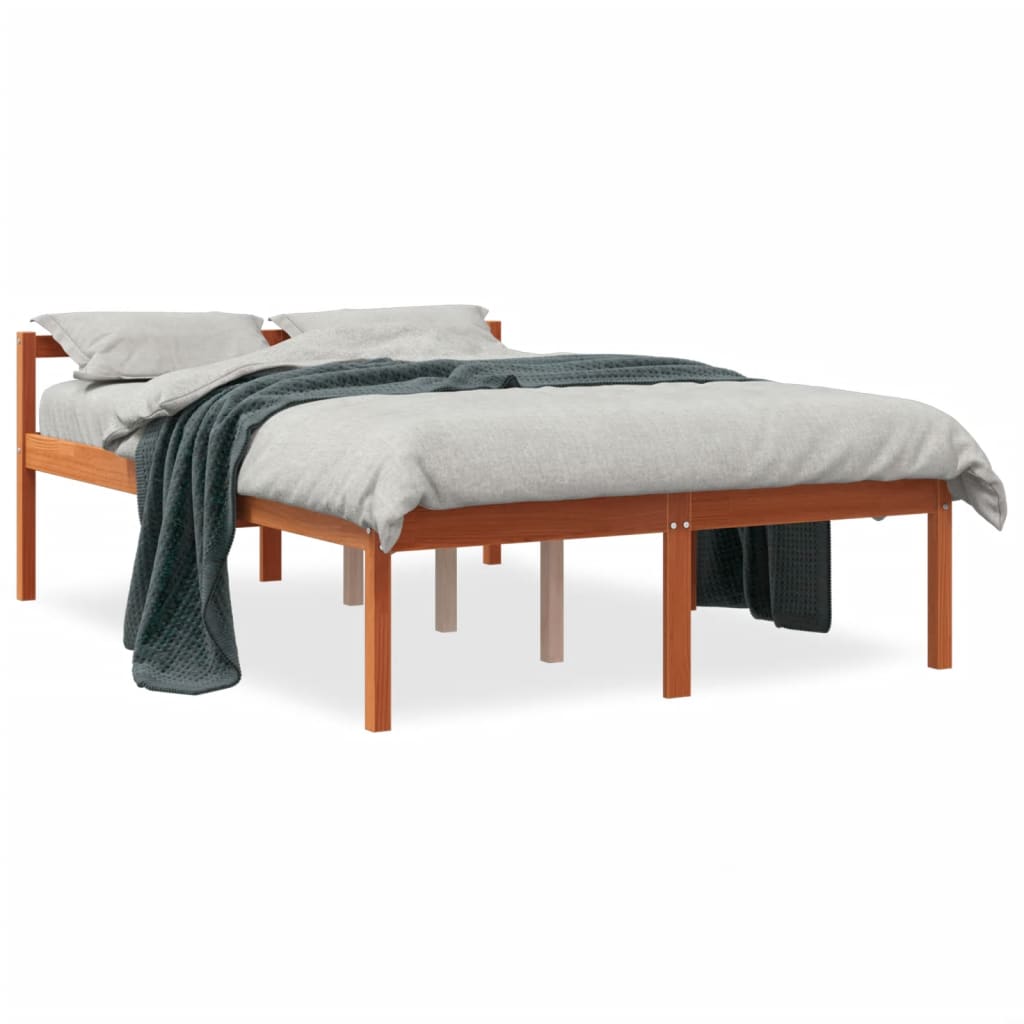 Lit pour personne âgée sans matelas 120x190 cm bois pin massif