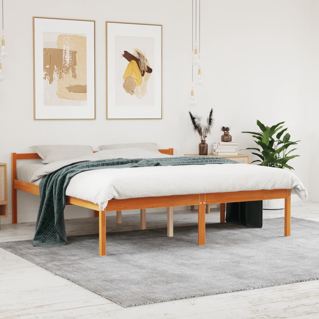 Lit pour personne âgée sans matelas 150x200 cm bois pin massif