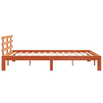 Cadre de lit sans matelas cire marron 150x200cm bois pin massif