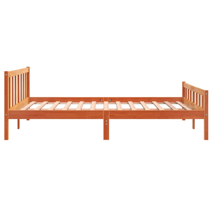 Cadre de lit sans matelas cire marron 160x200cm bois pin massif