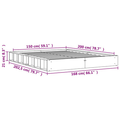 Cadre de lit sans matelas cire marron 150x200cm bois pin massif