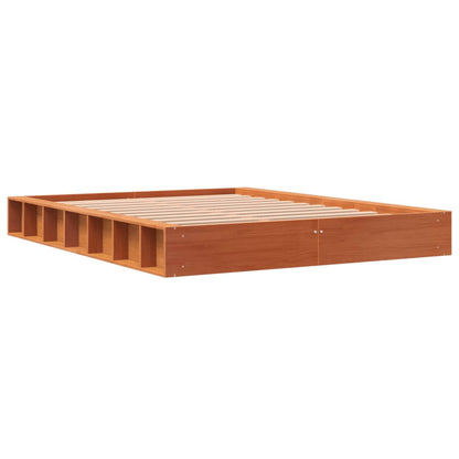 Cadre de lit sans matelas cire marron 120x200cm bois pin massif