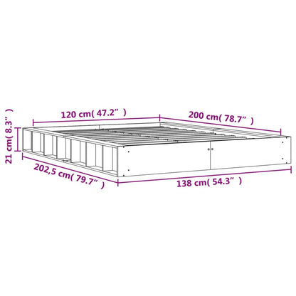 Cadre de lit sans matelas cire marron 120x200cm bois pin massif