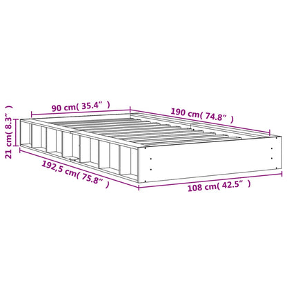 Cadre de lit sans matelas cire marron 90x190 cm bois pin massif