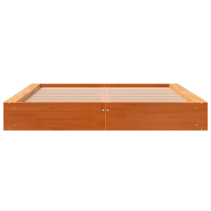 Cadre de lit sans matelas cire marron 120x190cm bois pin massif