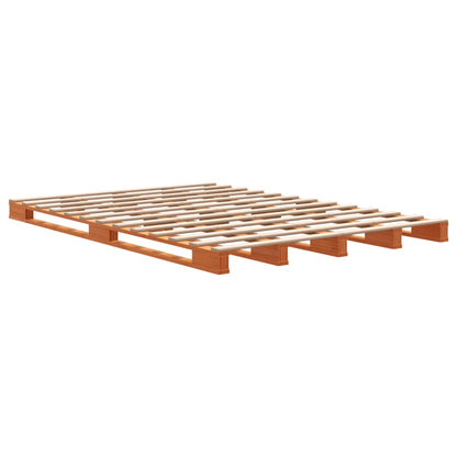 Lit de palette sans matelas cire marron 140x200 cm pin massif