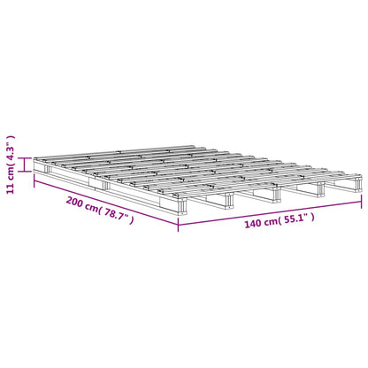 Lit de palette sans matelas cire marron 140x200 cm pin massif