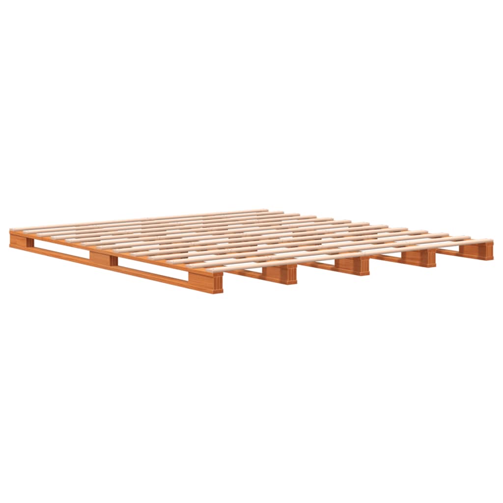 Lit de palette sans matelas cire marron 180x200 cm pin massif