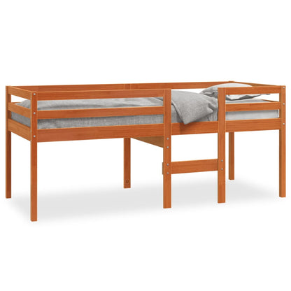 Lit haut sans matelas cire marron 80x200 cm bois massif