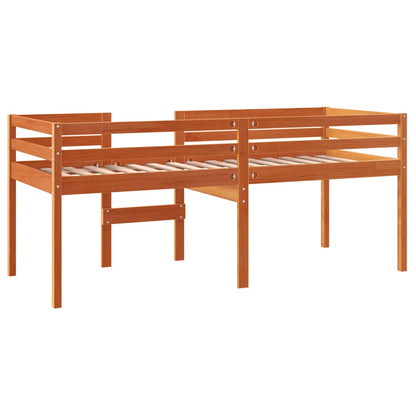 Lit haut sans matelas cire marron 75x190 cm bois massif