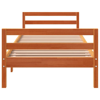 Cadre de lit sans matelas cire marron 90x190 cm bois pin massif