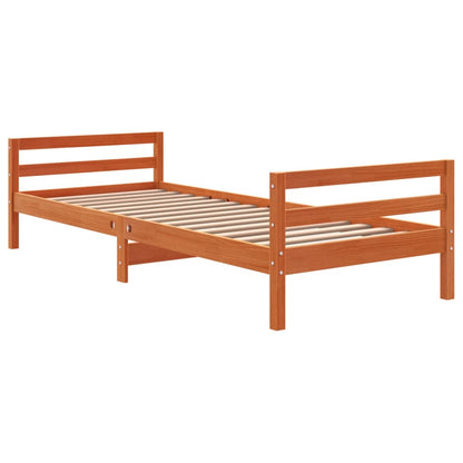 Cadre de lit sans matelas cire marron 90x190 cm bois pin massif