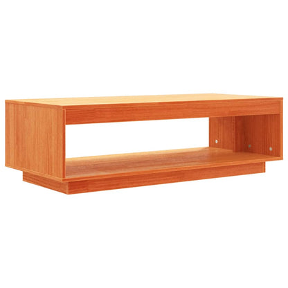 Table basse cire marron 110x50x33,5 cm bois massif de pin