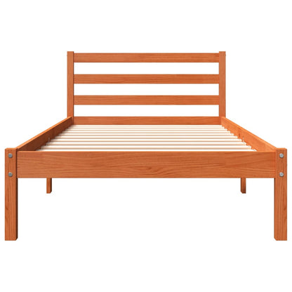 Cadre de lit sans matelas cire marron 75x190 cm bois pin massif