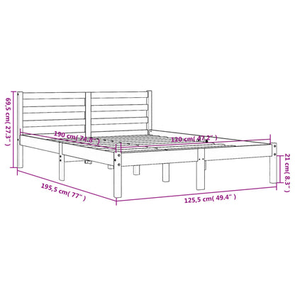 Cadre de lit sans matelas cire marron 120x190cm bois pin massif