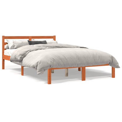 Cadre de lit sans matelas cire marron 120x200cm bois pin massif