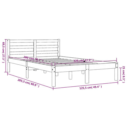 Cadre de lit sans matelas cire marron 120x200cm bois pin massif