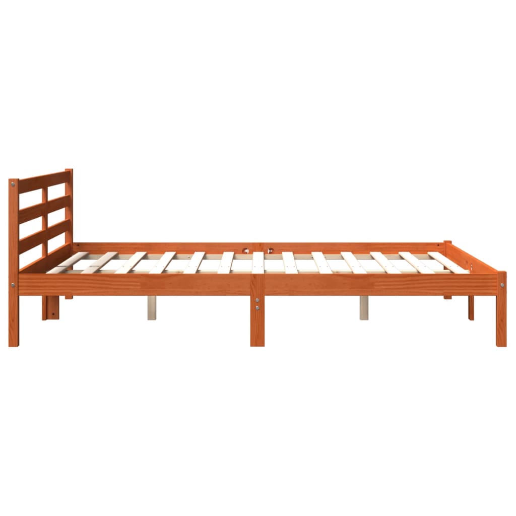 Cadre de lit sans matelas cire marron 180x200cm bois pin massif