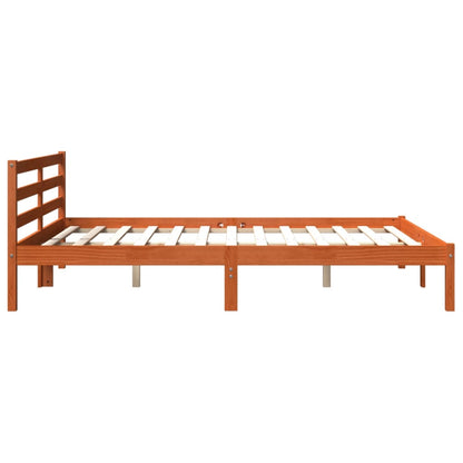 Cadre de lit sans matelas cire marron 180x200cm bois pin massif