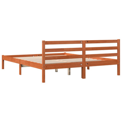 Cadre de lit sans matelas cire marron 180x200cm bois pin massif