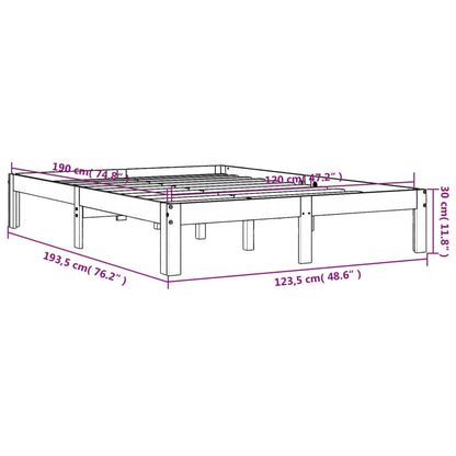 Cadre de lit sans matelas cire marron 120x190cm bois pin massif