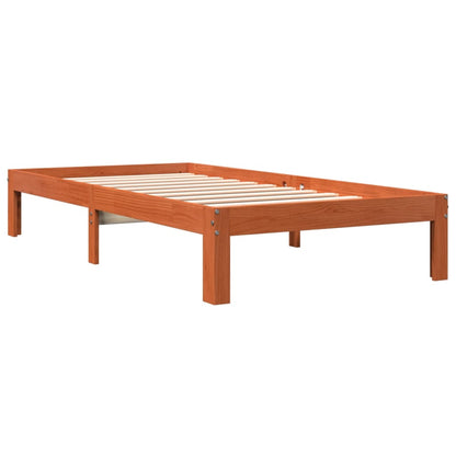 Cadre de lit sans matelas cire marron 90x200 cm bois pin massif